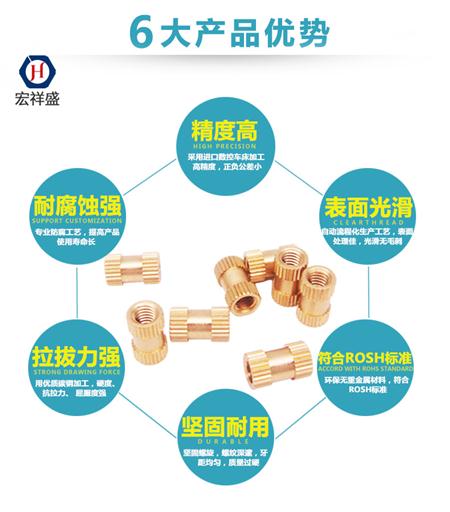 嵌件注塑铜螺母加工
