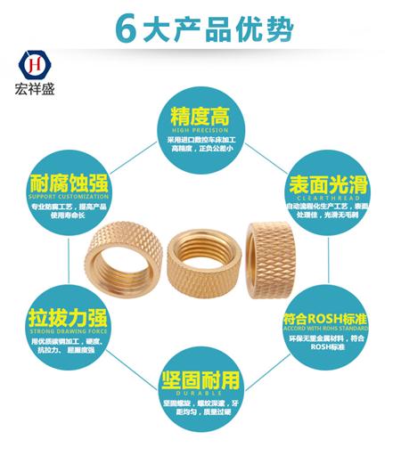 环保无铅铜螺母加工